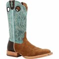 Durango Men's PRCA Collection Roughout Western Boot, WHISKEY TOBACCO/AQUA, M, Size 11 DDB0467